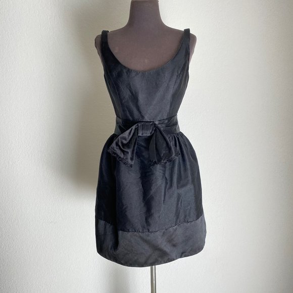 Milly sz 4 flare sleeveless scoop neck bow mini cocktail party dress - Picture 3 of 12